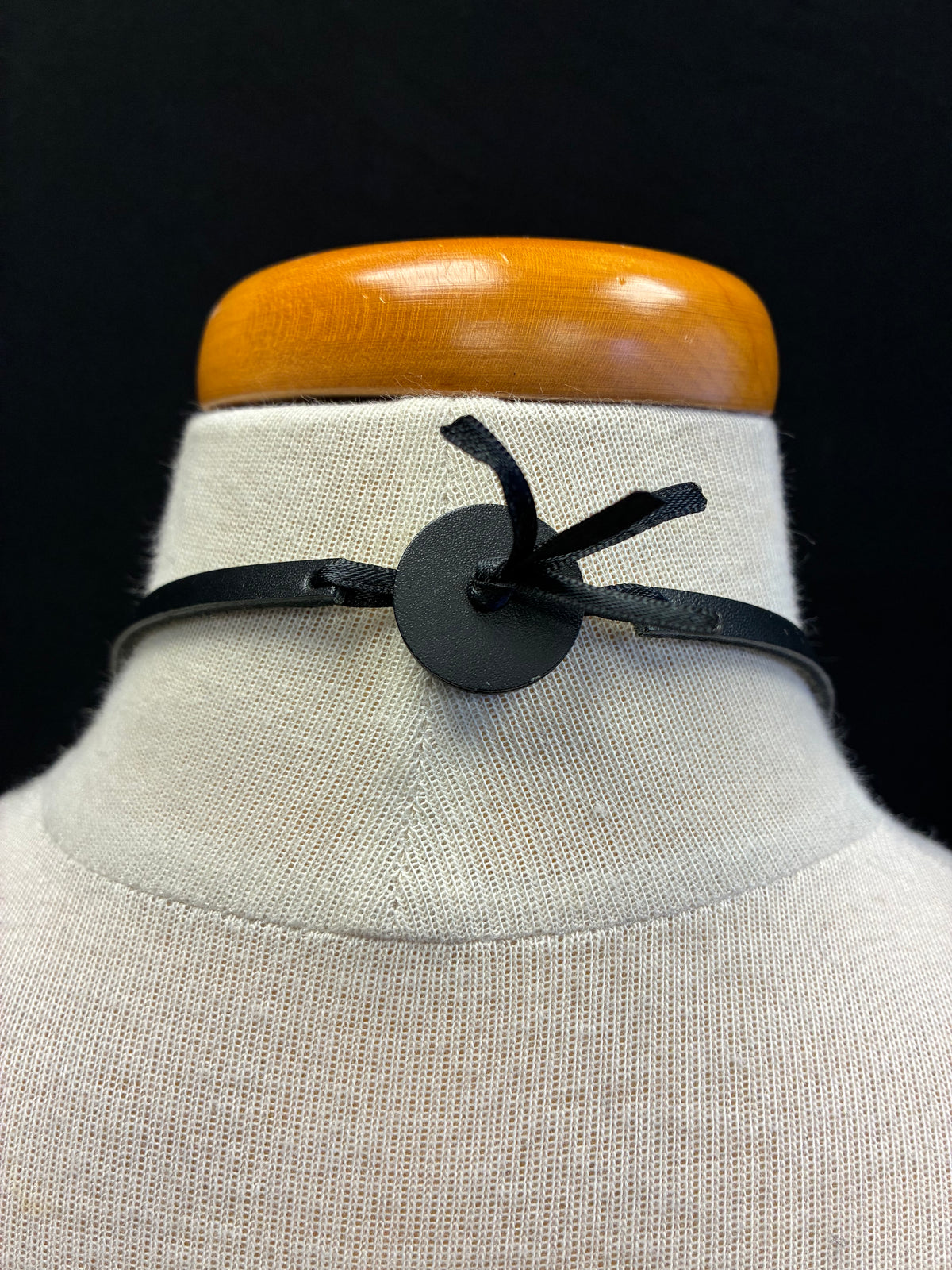 Matte Black Large Circle Necklace
