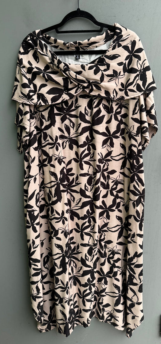 Criss Cross Cowl Dolman Dress