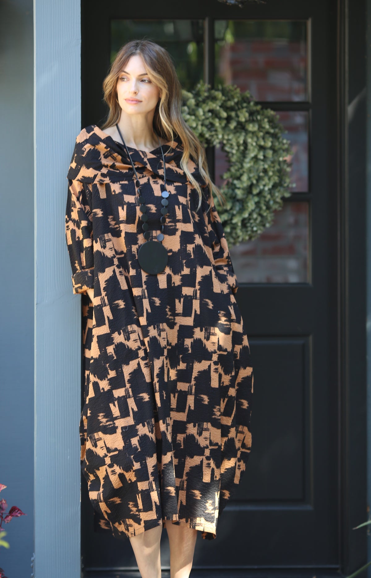 Long Sleeve Criss Cross Dolman Dress