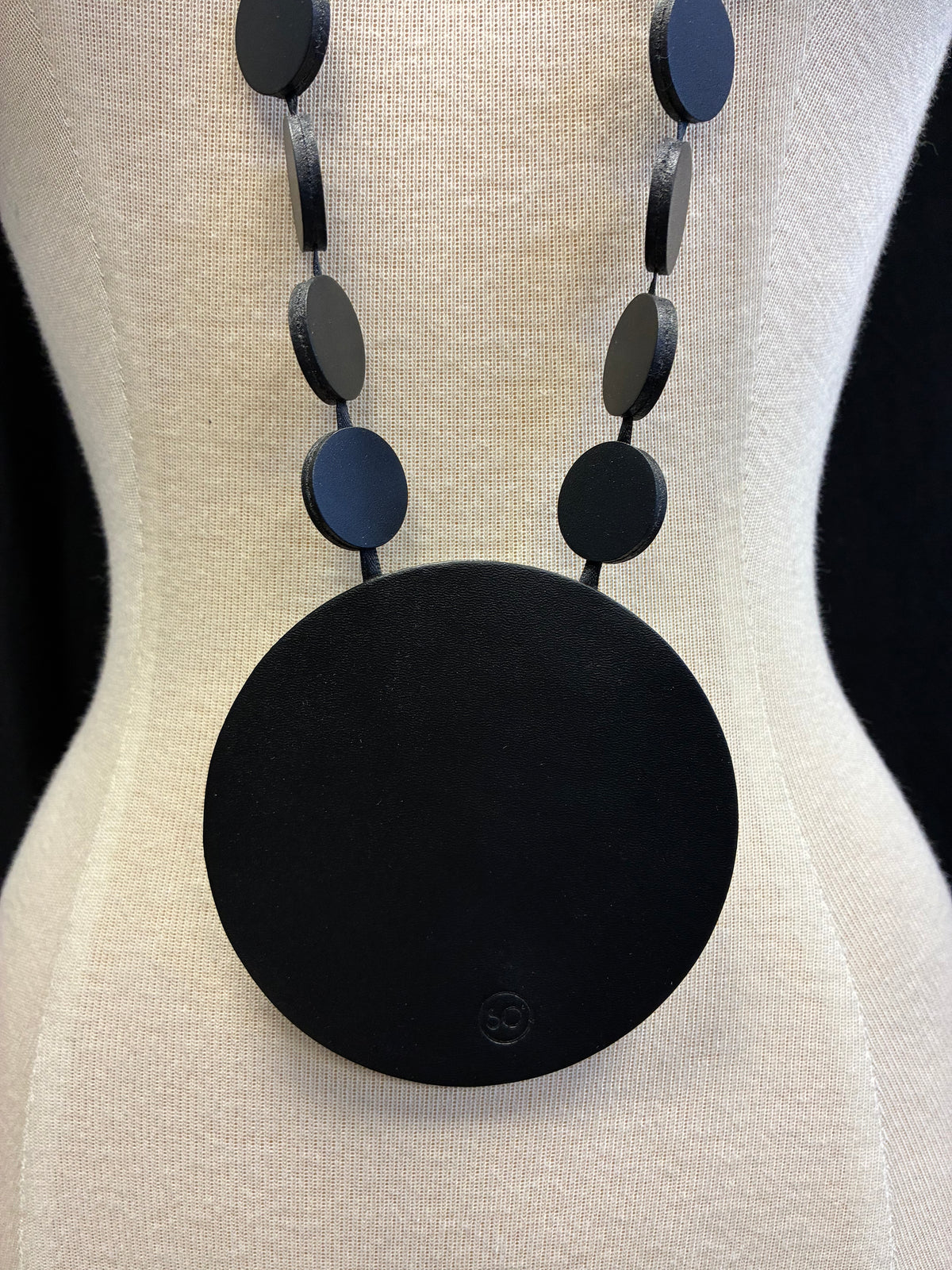 Matte Black Large Circle Necklace